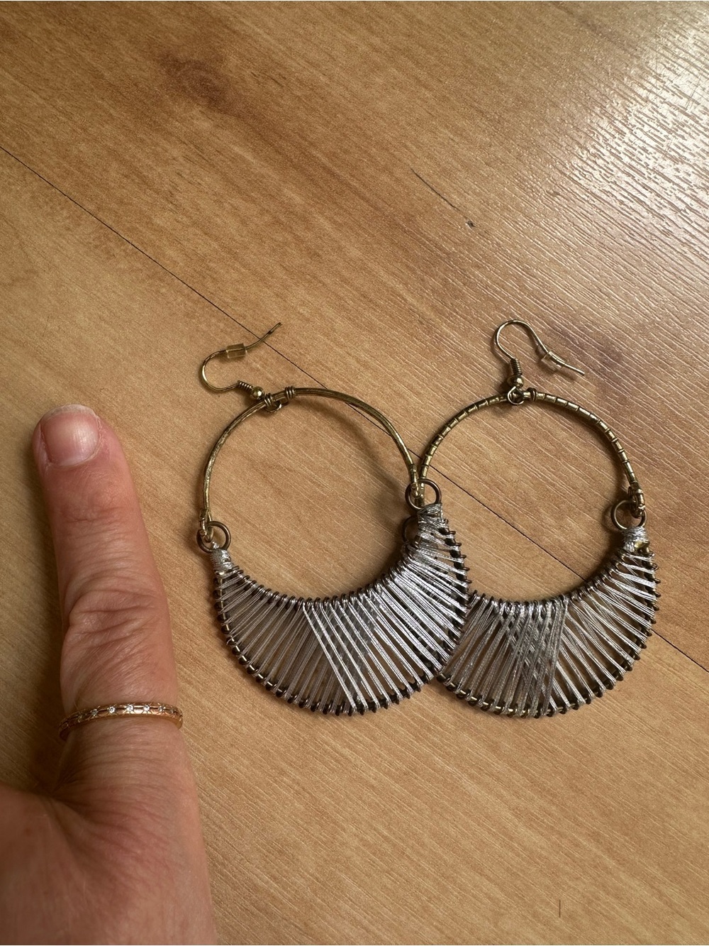 Noonday Collection Gold and Silver Hoop Drop Earrings